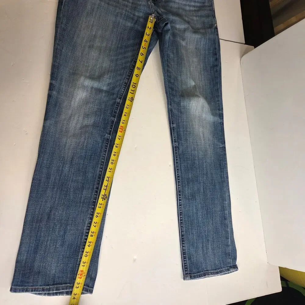 BKE Nolan Distressed Denium Med Wash, Straight Leg, Stretch Classic Fit 38wx34L